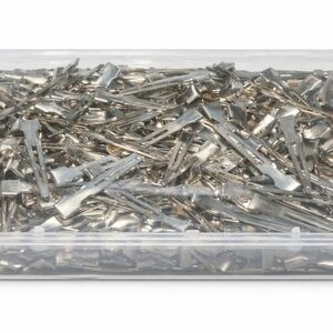 Bulk Silver Metal Alligator Clips - Large Tray